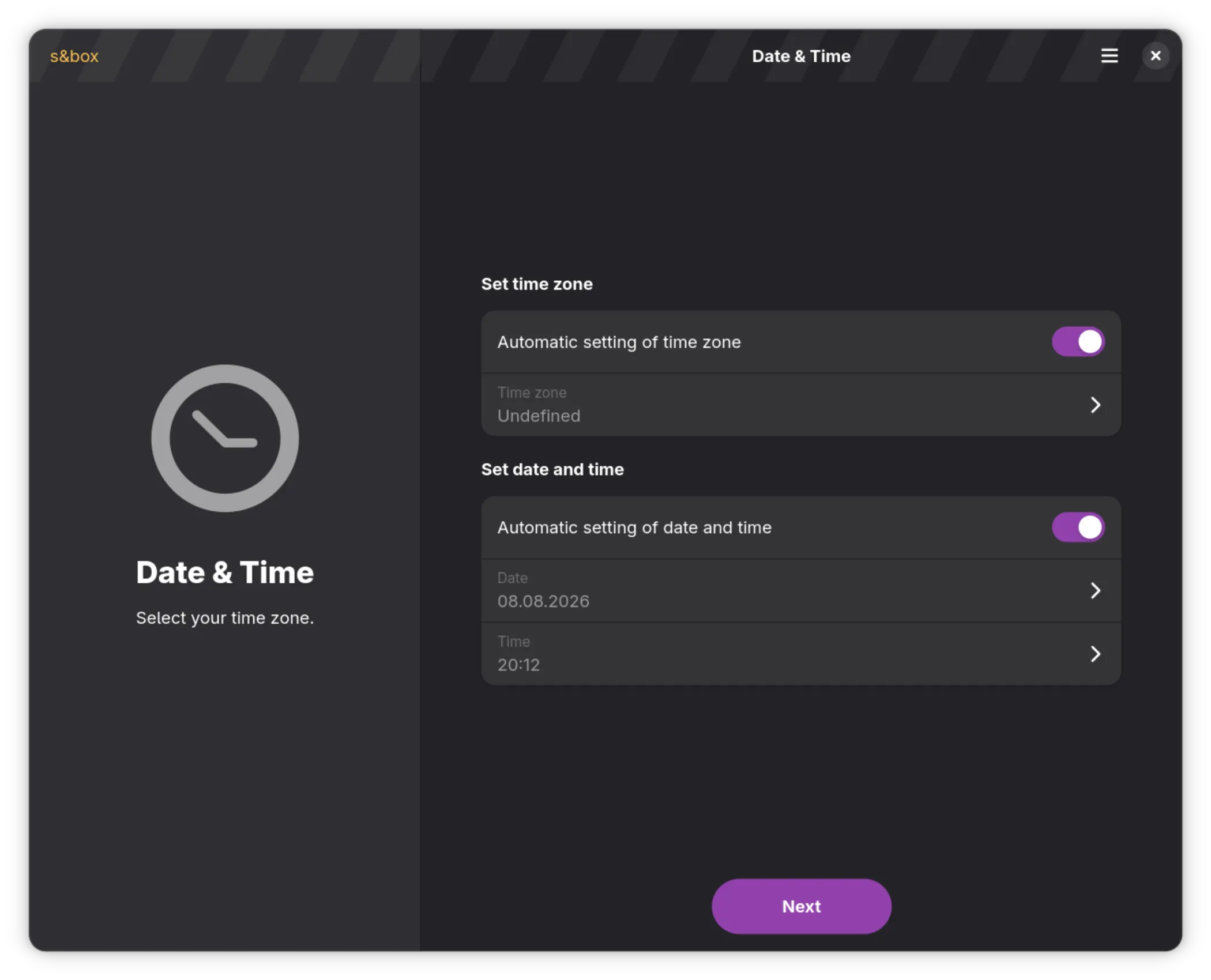 Date and time